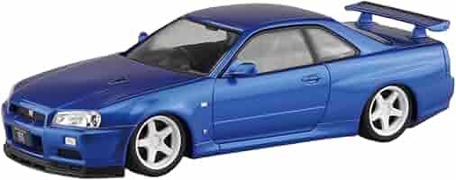 アオシマ 1/32 楽プラ ニッサン R34 スカイラインGT-R 塗装完成品 ニッサン R34スカイライン GT-R(ミッドナイトパープル)｜株式